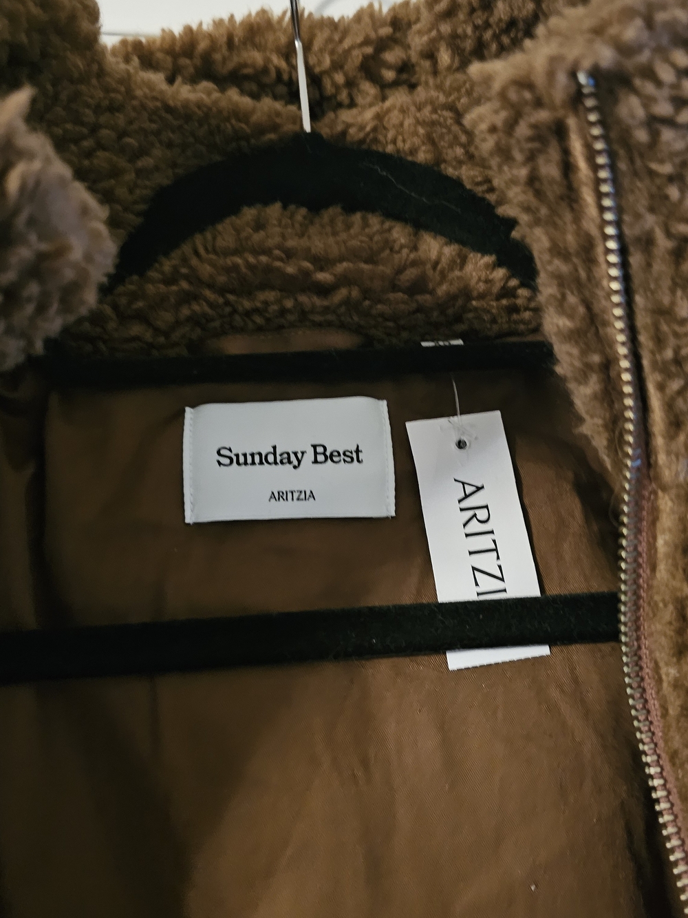 Aritzia Brown Teddy Sherpa Zip Jacket - Picture 3 of 6